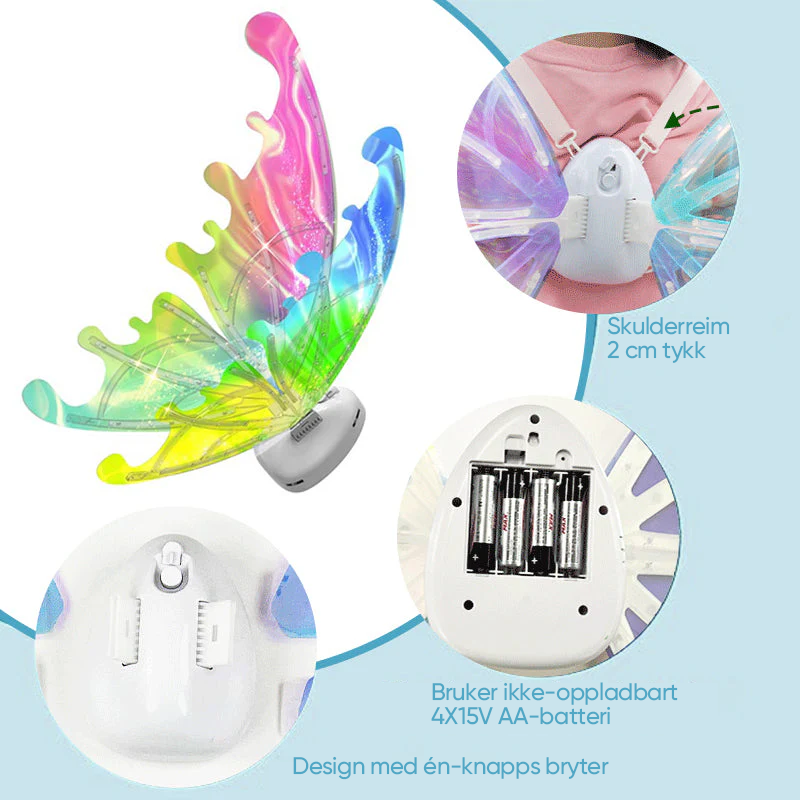 Elektriske Sommerfuglvinger Barnas Utendørs Leker