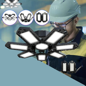 LED-garasjelampe med justerbare paneler og Kraftig Lys