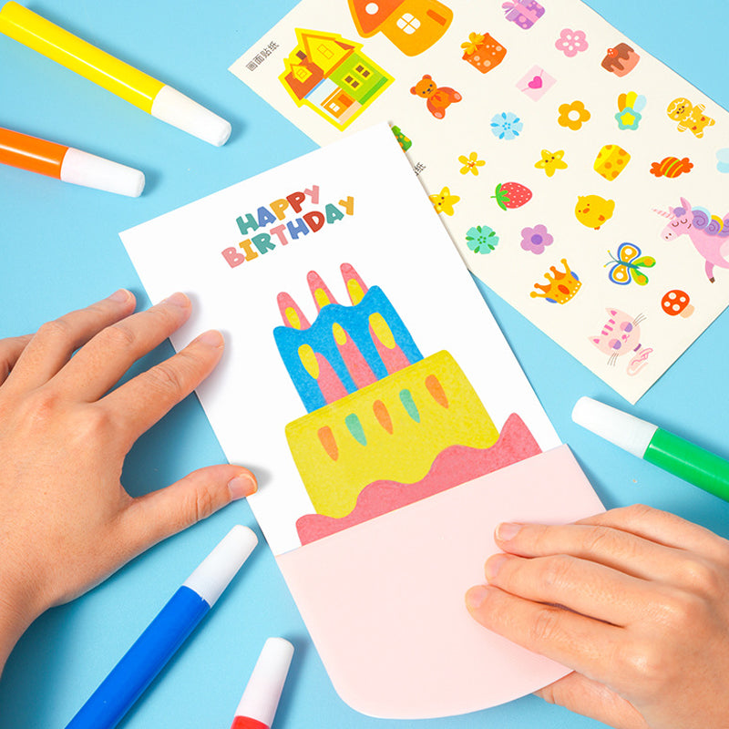 Creative Rainbow Scratch Art postkortsett for barn
