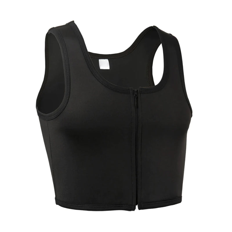 Tynn frontglidelås bustier tank top