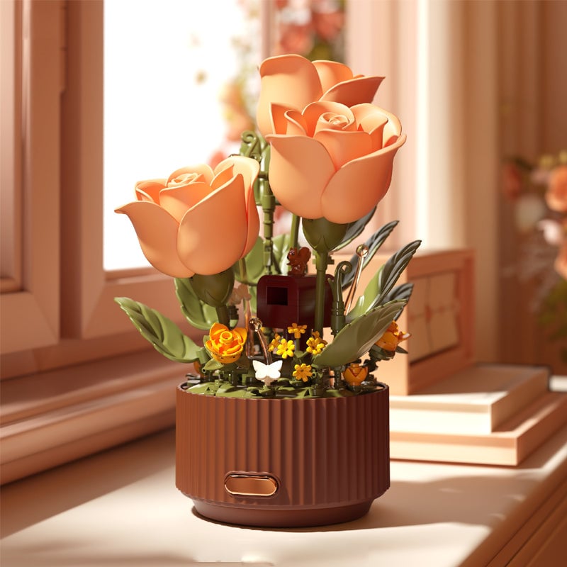 Dynamiske Blomstrende Hage Konserverte Blomsterbyggeklosser
