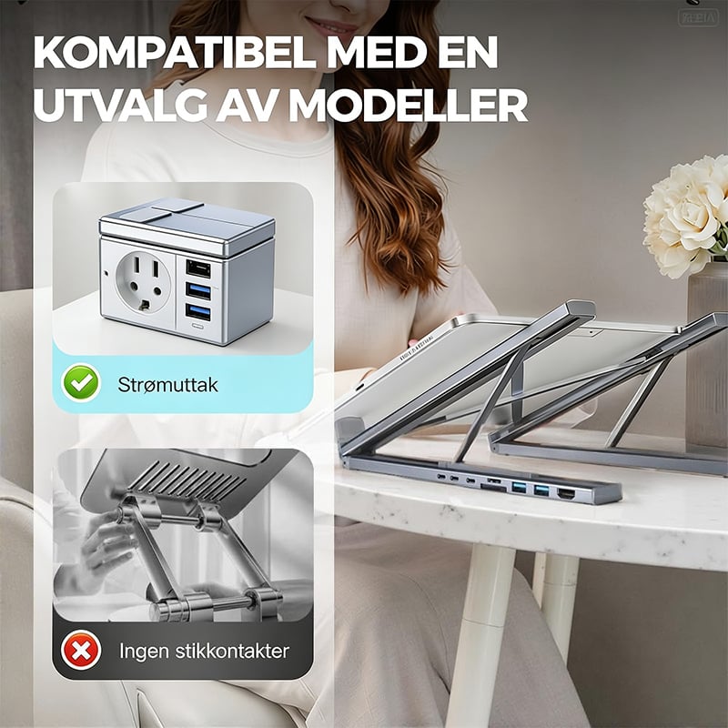 8-i-1 USB-C-Dokkingstasjon for Bærbar PC