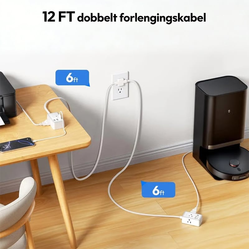 6-i-1 Dobbelt Forlengelsesstrømkort