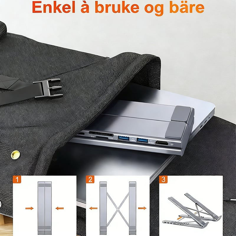 8-i-1 USB-C-Dokkingstasjon for Bærbar PC