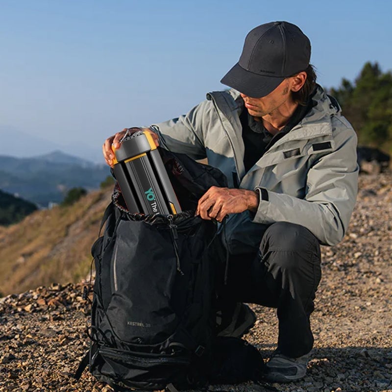 Teleskopisk sammenleggbar campinglampe med stativ