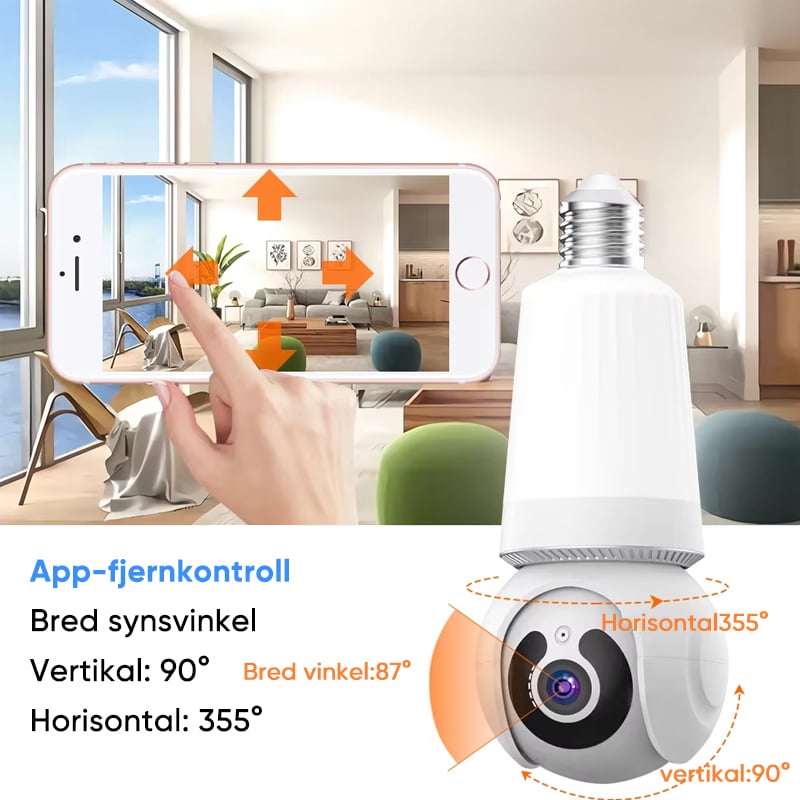 Sakerplus utendørs lyspære sikkerhetskamera