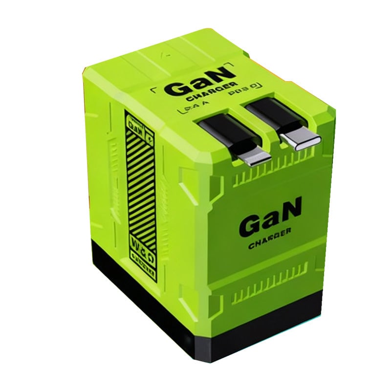 GaN 20W Hurtiglader med Doble Uttrekkbare Kabler