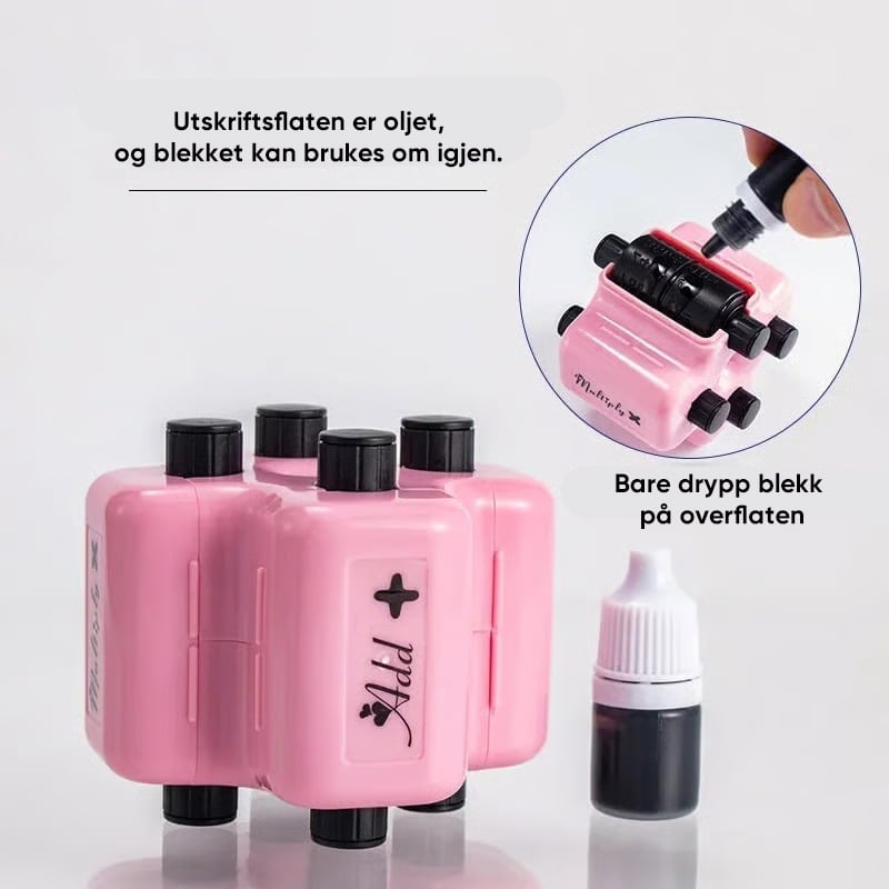 4-i-1 Rullestempelsett for Matematikkøving