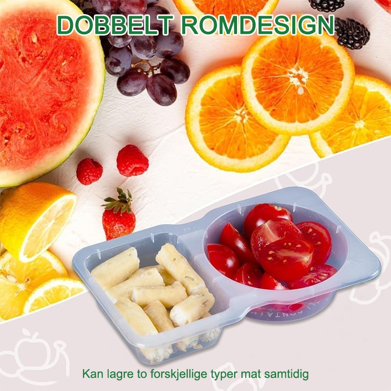 Snackbeholdere med doble rom med lokk