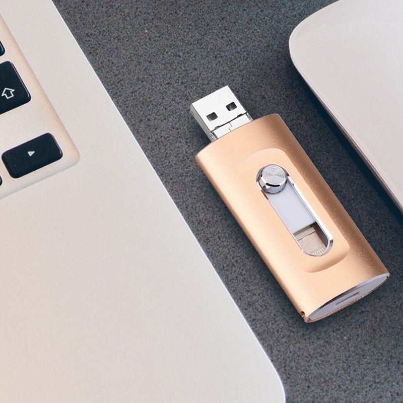3-i-1 USB-Minne med Høy Kapasitet og Fingeravtrykkssikkerhet