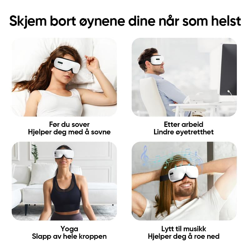 Øyemassasjeapparat med varmeterapi