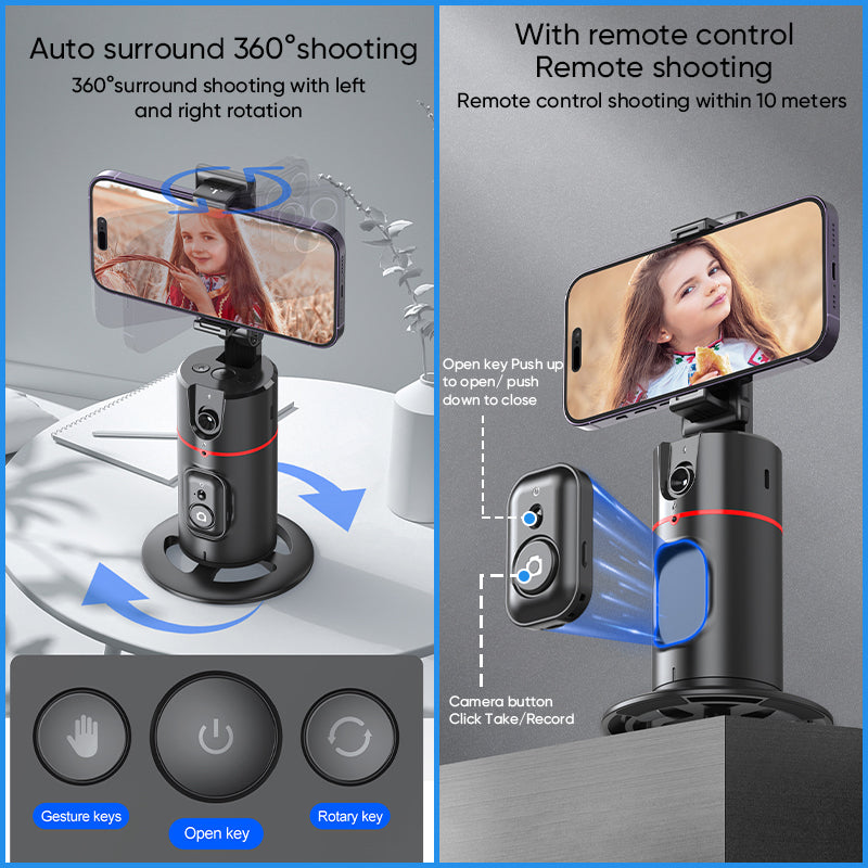 360° Smart Tracking Gimbal med Ansiktsgjenkjenning