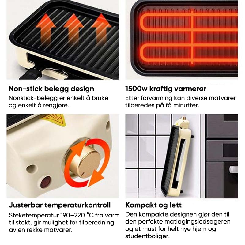 SAKER® Elektrisk Innendørs Grillsett