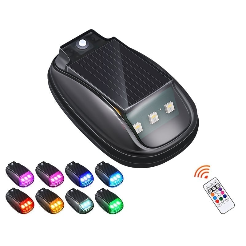 Solcelledrevet Biltaket RGB-Strobelys