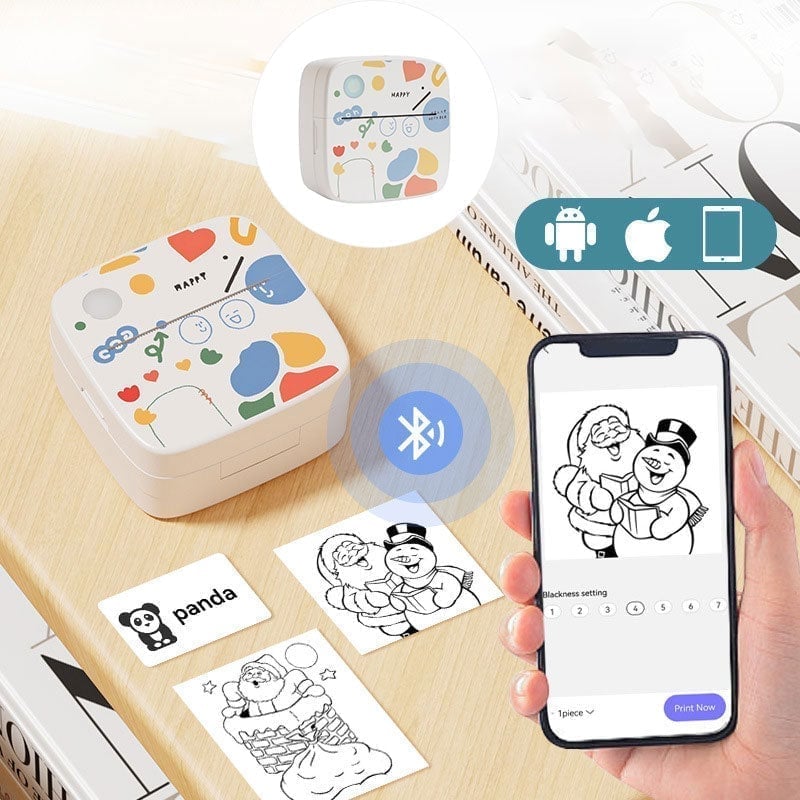 Mini Trådløs Bluetooth-Etikettskriver