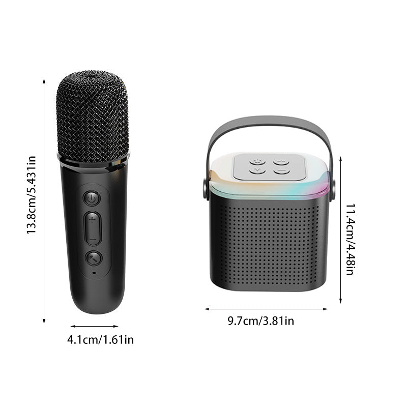 Bærbar Mini Karaoke Bluetooth-høyttaler og Mikrofon