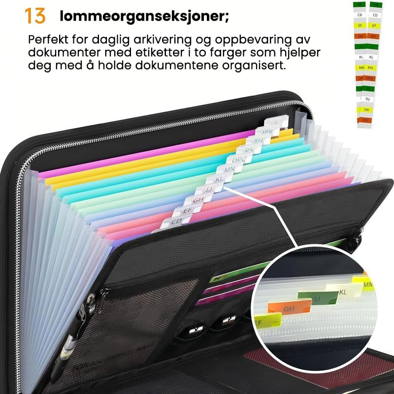 Stor kapasitet A4 brannsikker arkivmappe med håndtak