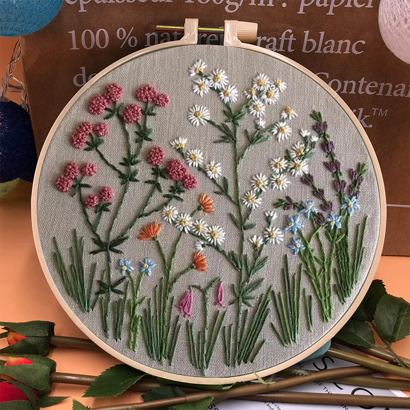 Nybegynners broderibøyle-blomstersett