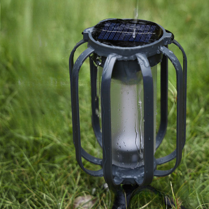 Solcelledrevet lanterne utendørslampe med base