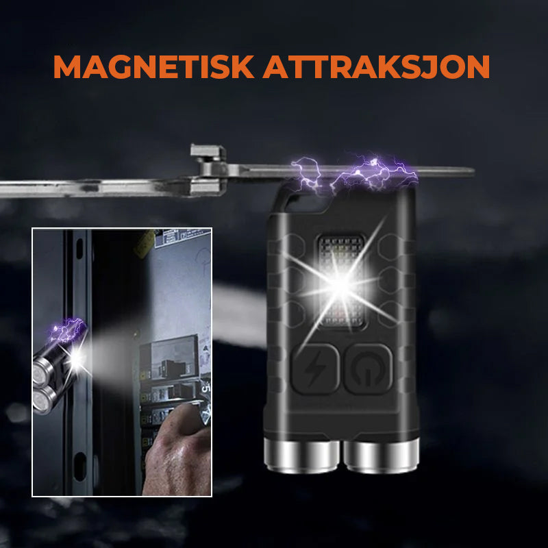 Magnetisk mini nøkkelring lommelykt