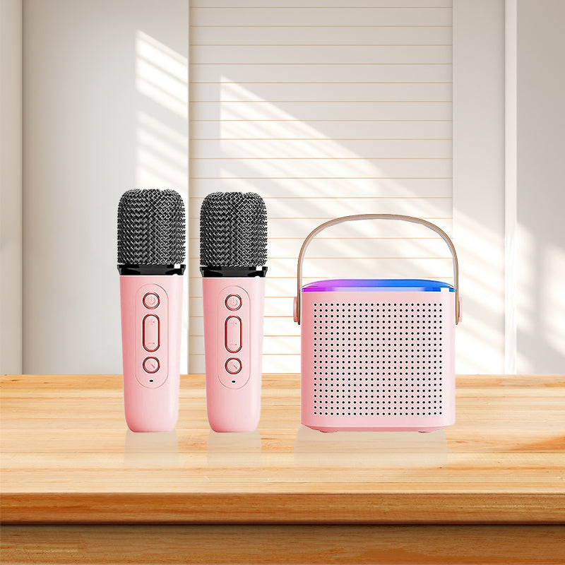 Bærbar Mini Karaoke Bluetooth-høyttaler og Mikrofon