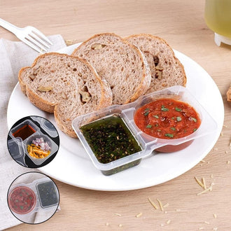 Snackbeholdere med doble rom med lokk