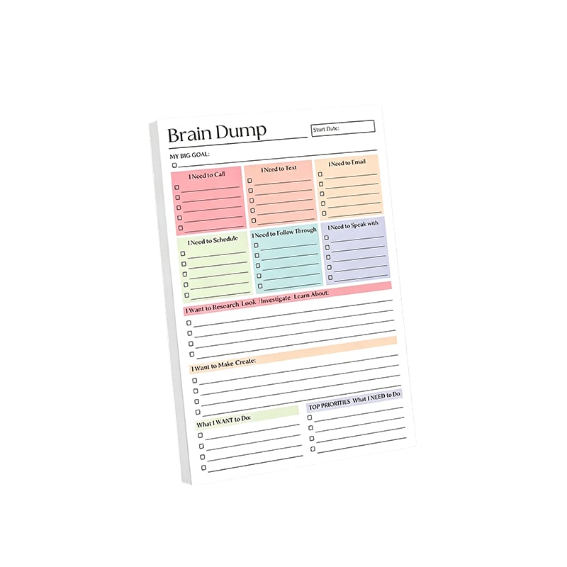 ADHD Hjernedump Planleggerblokk