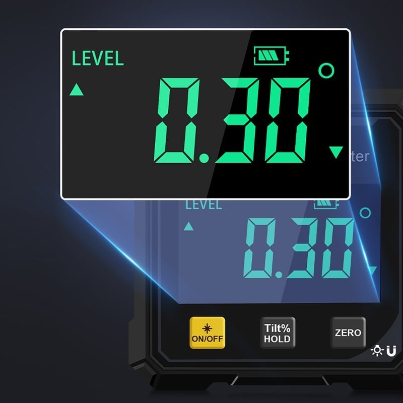 Storskjermet Digital Hellingsmåler med Dobbel Laser