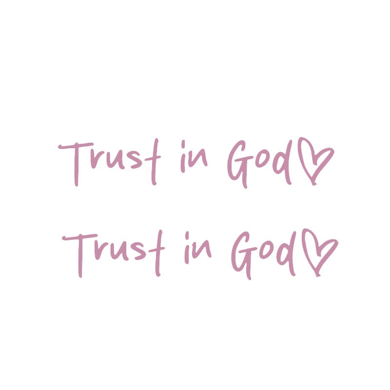 "Trust in God" dekorativt klistremerke til bakspeilet i bilen