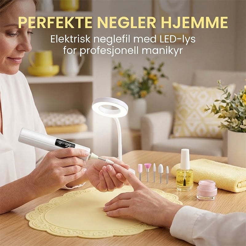 Elektrisk neglesliper med LED-lys