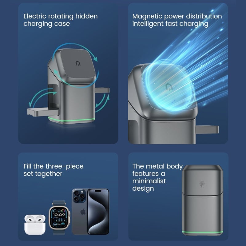 Aless™  3-in-1 Wireless Fast Charging Charger