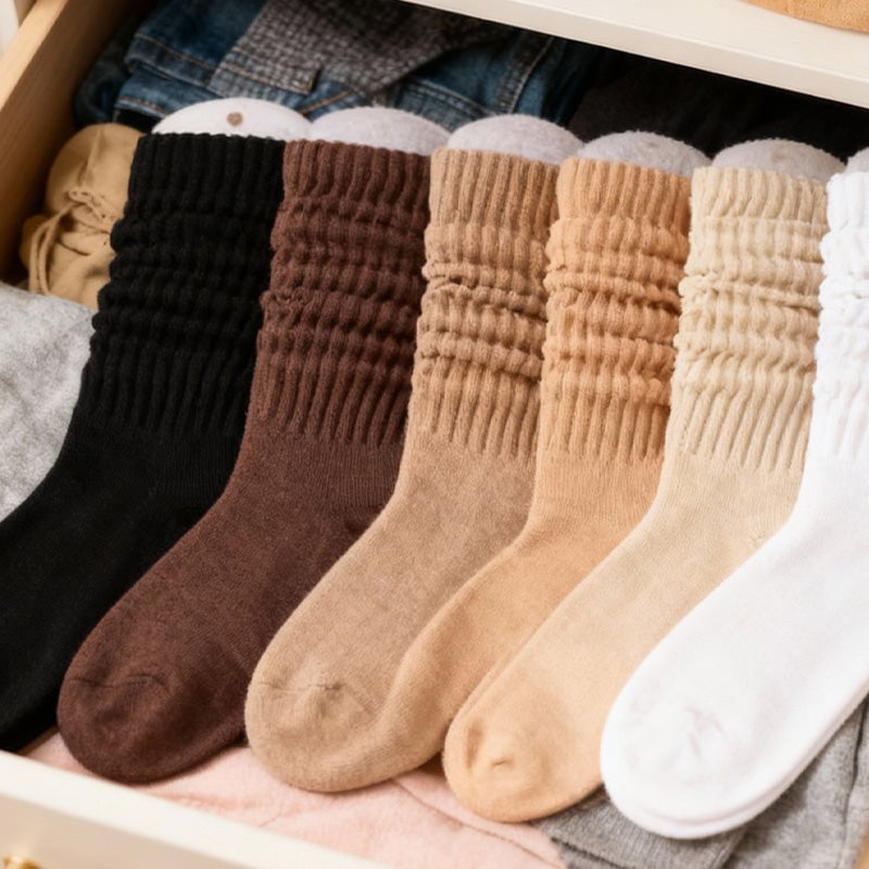 6 farger på vår-høst Maillard-sokker