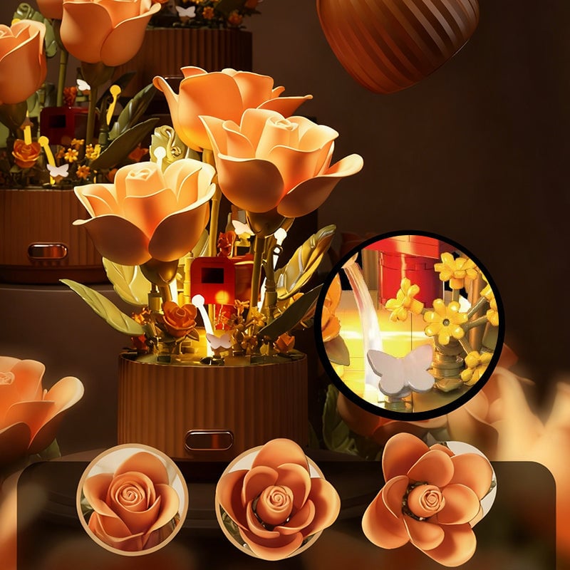 Dynamiske Blomstrende Hage Konserverte Blomsterbyggeklosser