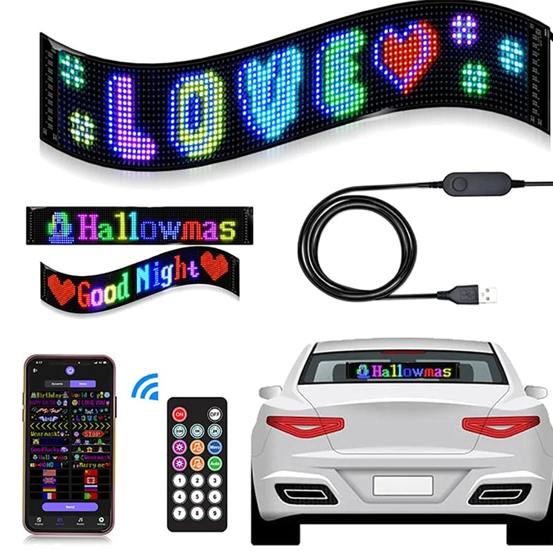 Ultratynn, fleksibel Bluetooth LED-skjerm