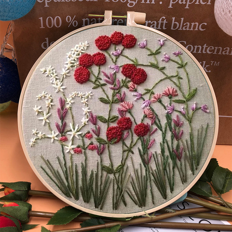 Nybegynners broderibøyle-blomstersett