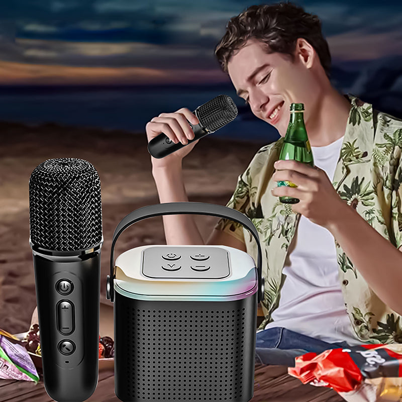 Bærbar Mini Karaoke Bluetooth-høyttaler og Mikrofon