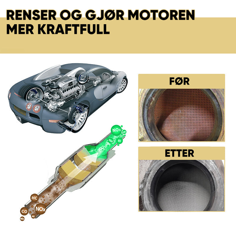 Rengjøringsmiddel for motorkatalysator