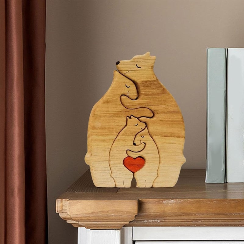 Familiebjørn Gjør-Det-Selv Trepuslespilldekor