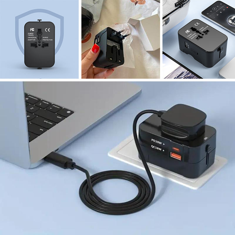 Universell Reiseadapter med Dobbel USB-port