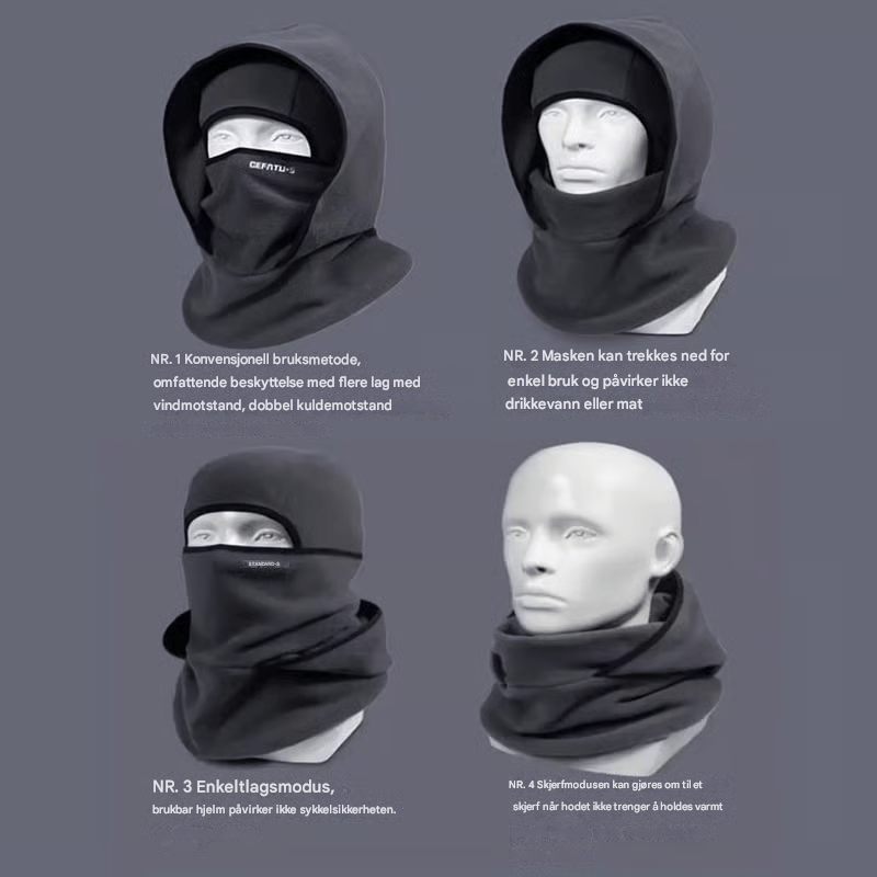 Alt-i-Ett Halsmansjett og Sykkelmaske