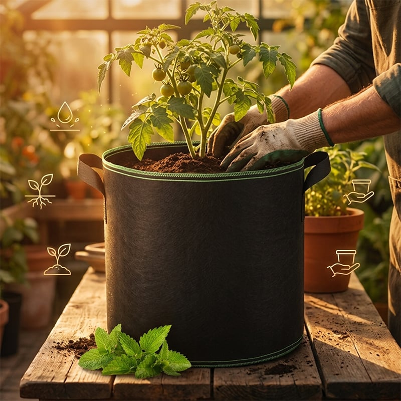 Luftings-Poser i Stoff til Planter