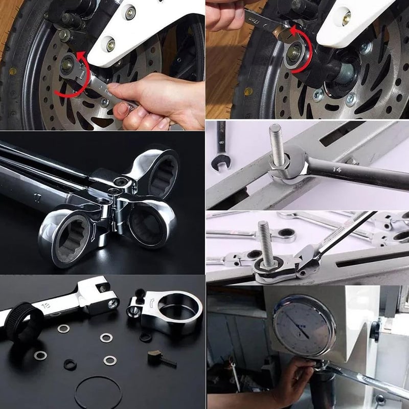 Justerbart Skrallenøkkelsett