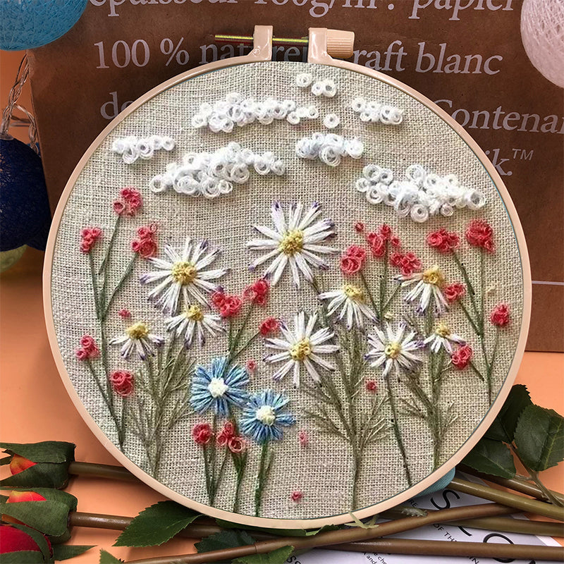 Nybegynners broderibøyle-blomstersett