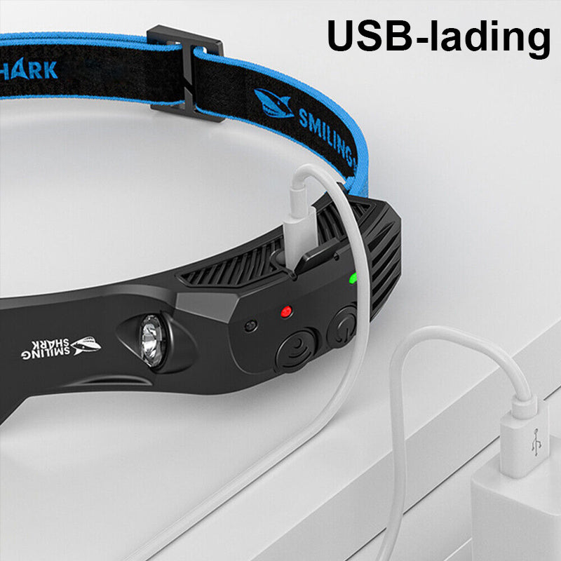 Led USB oppladbar kraftig hodelykt