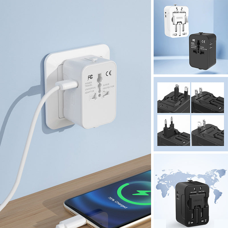 Universell Reiseadapter med Dobbel USB-port
