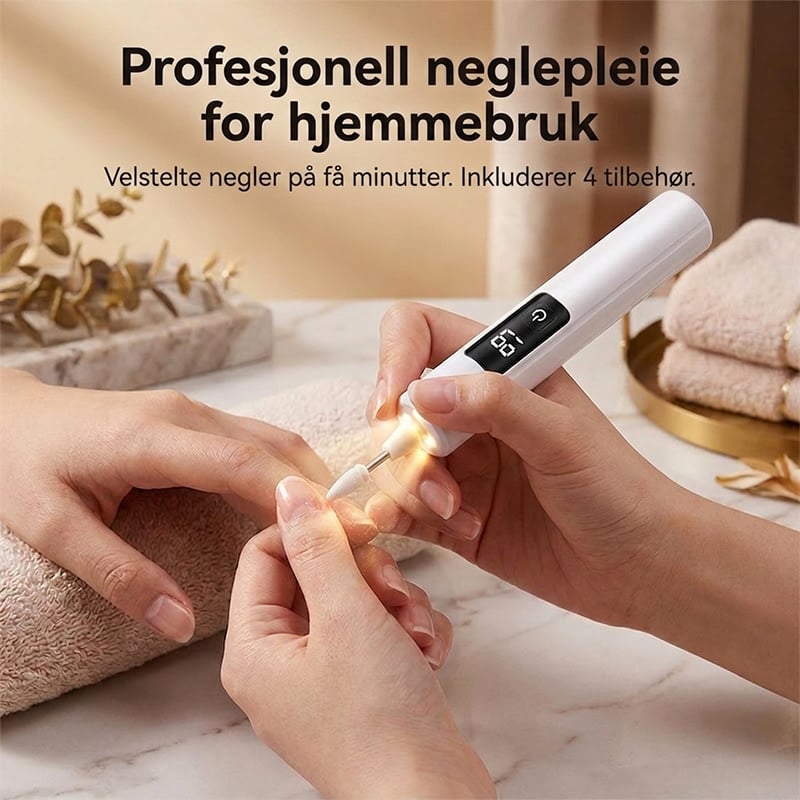 Elektrisk neglesliper med LED-lys