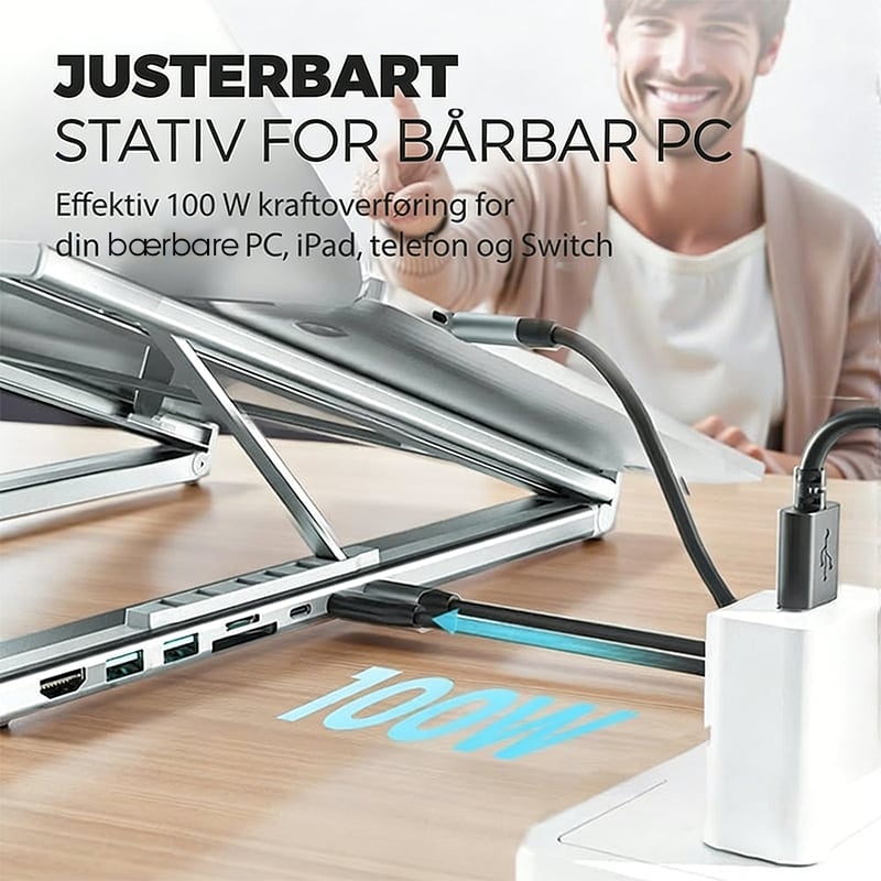 8-i-1 USB-C-Dokkingstasjon for Bærbar PC