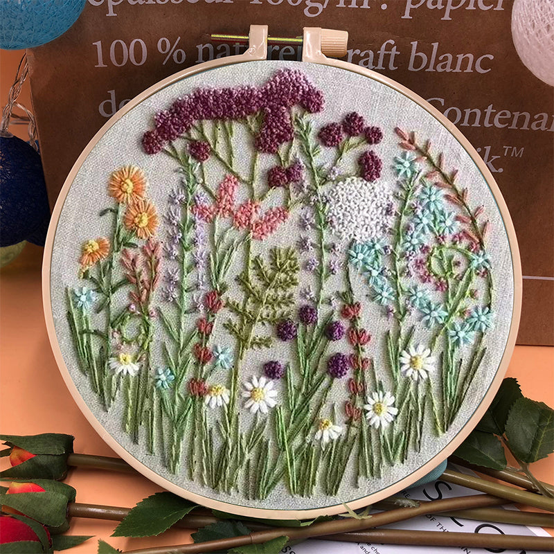 Nybegynners broderibøyle-blomstersett