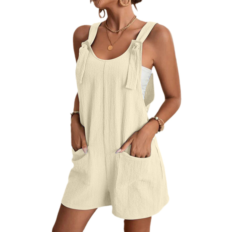 Stilig uformelle u-hals korte jumpsuits for kvinner