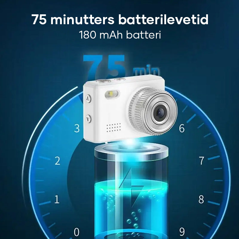 Kompakt Retro Minikamera med LED-Blits